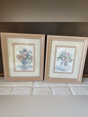 2 framed watercolor prints signed by artist Jodi Jensen